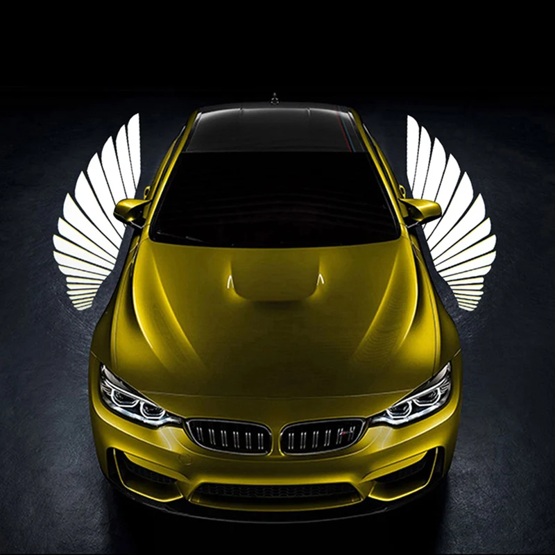 Car Welcome Lights Angel Wings LED Rearview Mirror Ambient Lamps Dynamic Projection Lamp Universal Auto Decoration Accessories