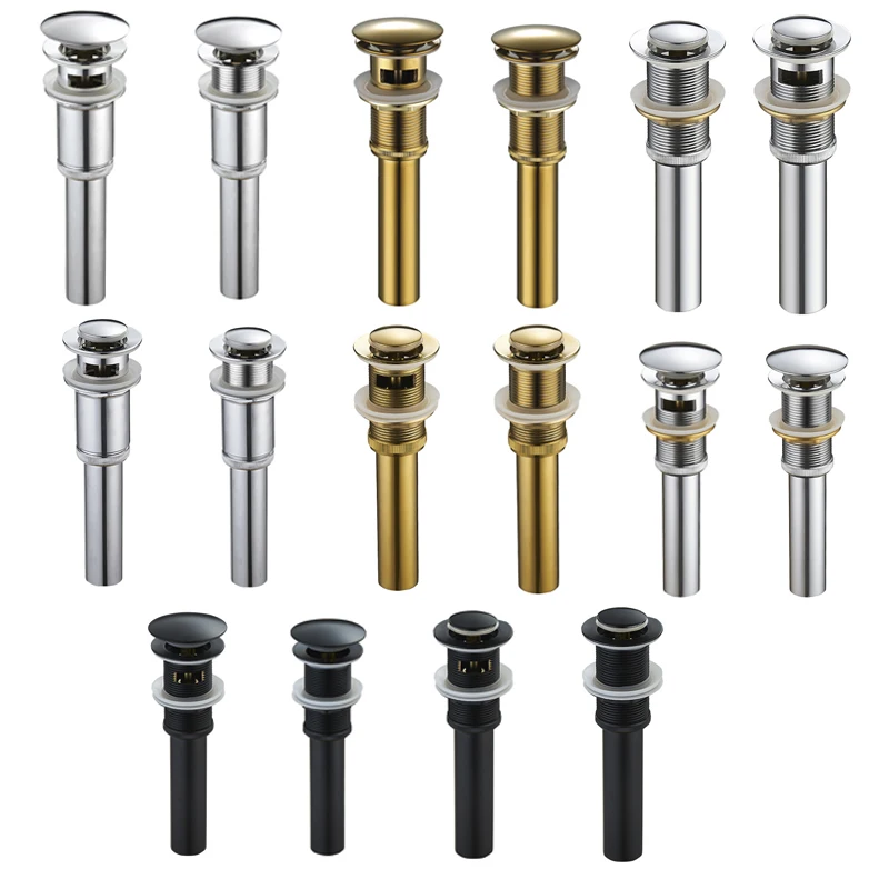 Gold Large Round Bathroom Pop up Drain Copper Washbasin Sink Wastewater