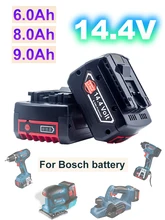  14.4V 6.0Ah/8.0Ah/9000mAh Lithium Battery for Bosch cordless Electric drill screwdriver BAT607G  BAT607G BAT614 BAT614G/Charger 