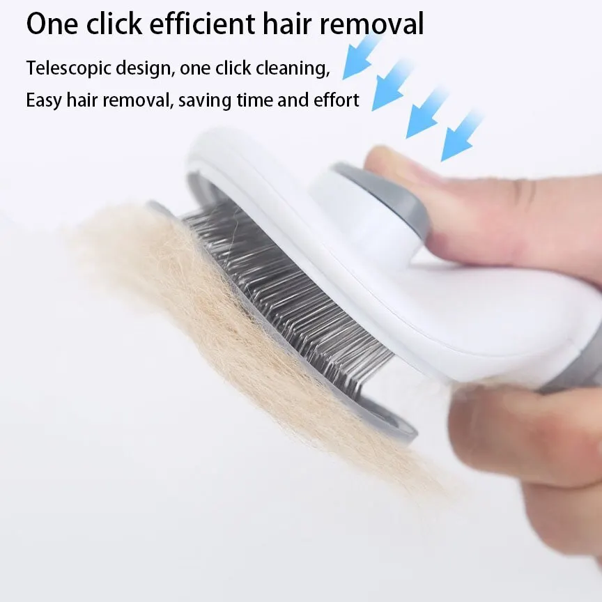 Pet Comb Automatic Hair Removal Comb Stainless Steel Needle Cat Cleaning Household Goods One Click Hair Removal Dog Grooming Comb Travel Hair Comb