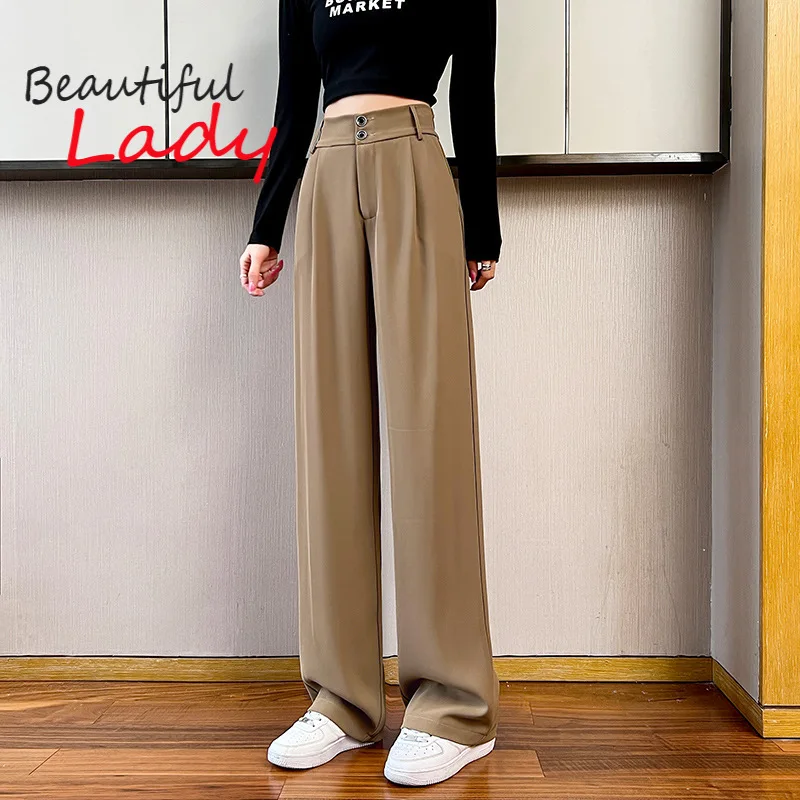 

Large Size Woman Pants High Waisted Pants Women Wide Leg Pants Baggy Korean Style Trousers Women Spring Summer