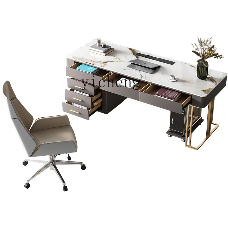 

ZK Stone Plate Desk Small Apartment Study Light Luxury Desktop Computer Desk Desk Desk Home