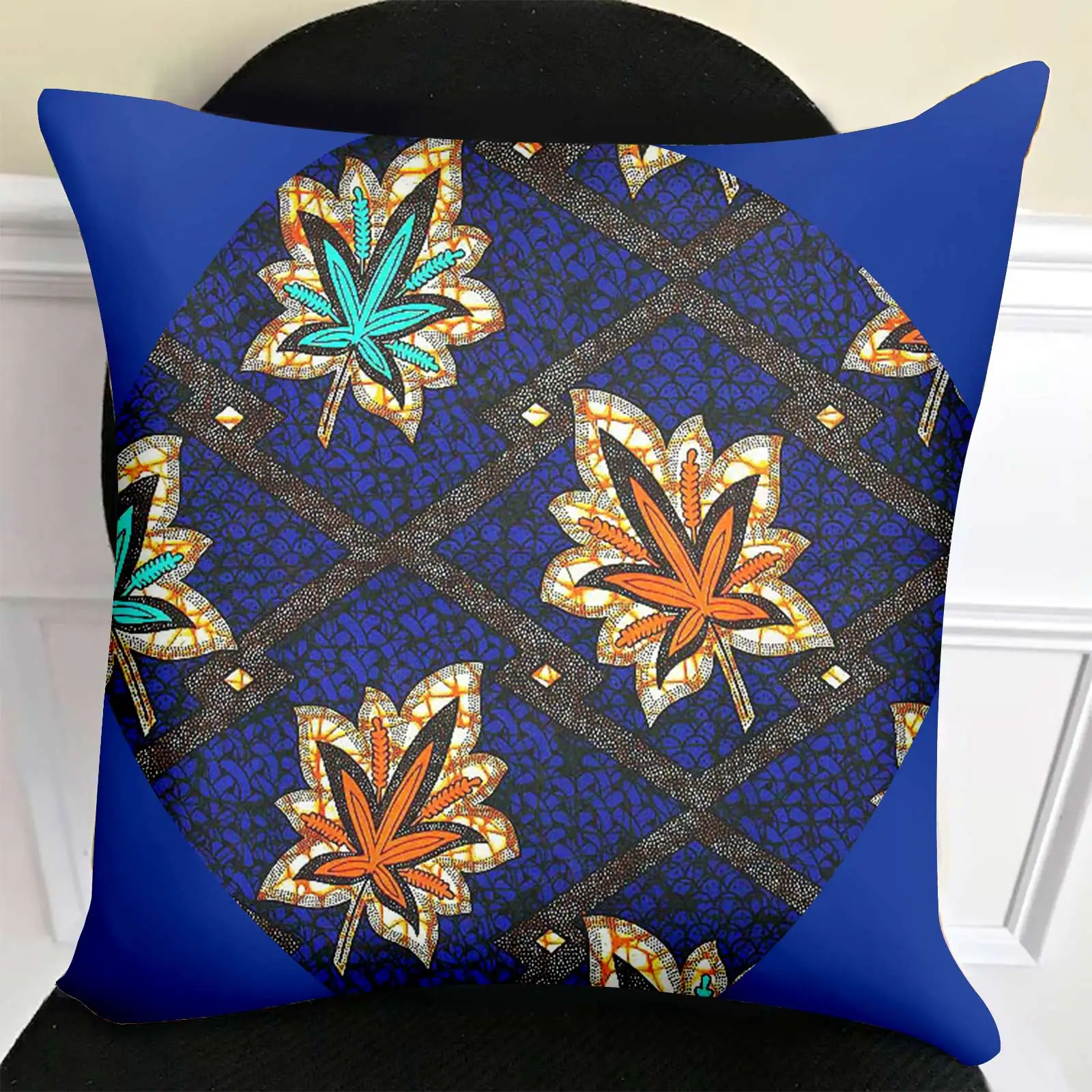 African Wax Fabric Sofa Decorative Cushion Cover Pillow Pillowcase Pure Cotton Ankara 45*45 Throw Pillow Home Decor Pillowcover