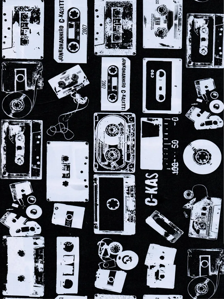

Peel and Stick Wallpaper Art Black White Radio Magnetic Tape Stitching Textured Self Adhesive Wallpaper for Bedroom Decoration