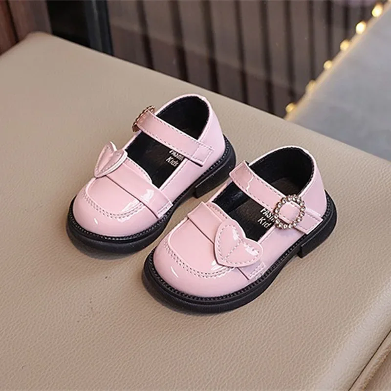 Crystal Girls Flats Shoes Kids Leather Shoes Baby Toddler Anti-Slippery Casual Footwear Child Single Infant First Walkers baby shoes soft sole shoes