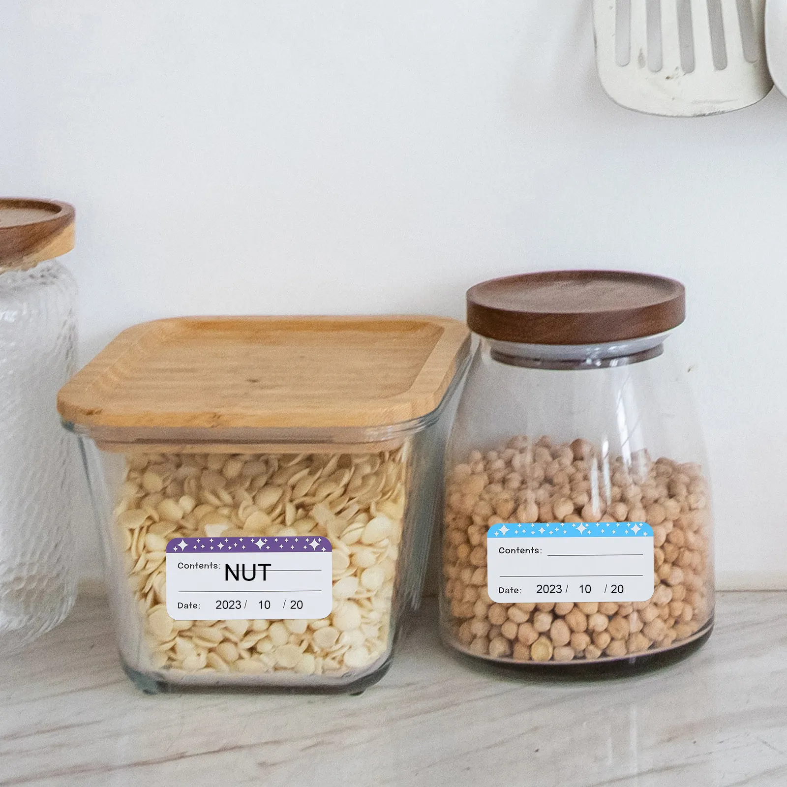 50매 방수 냉동고 라벨 식품 용기 양념통 식료품 저장실 냉장고 보관용 날짜 라벨