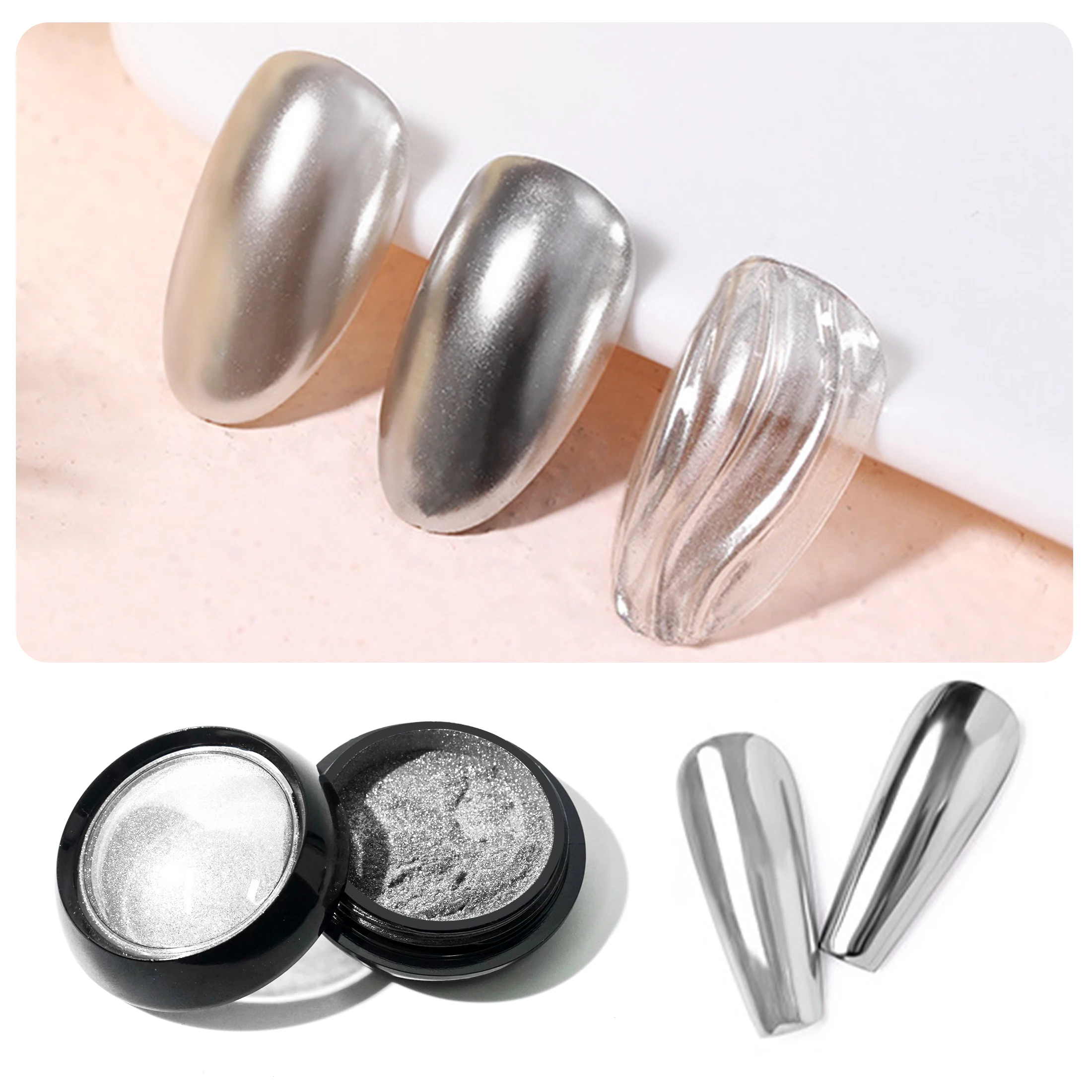 1pcs Magic Mirror Powder Gold Silver Chrome Nail Glitter Metallic Rubbing Dust Gel Polish Pigment Shinning Metal Manicure Decor