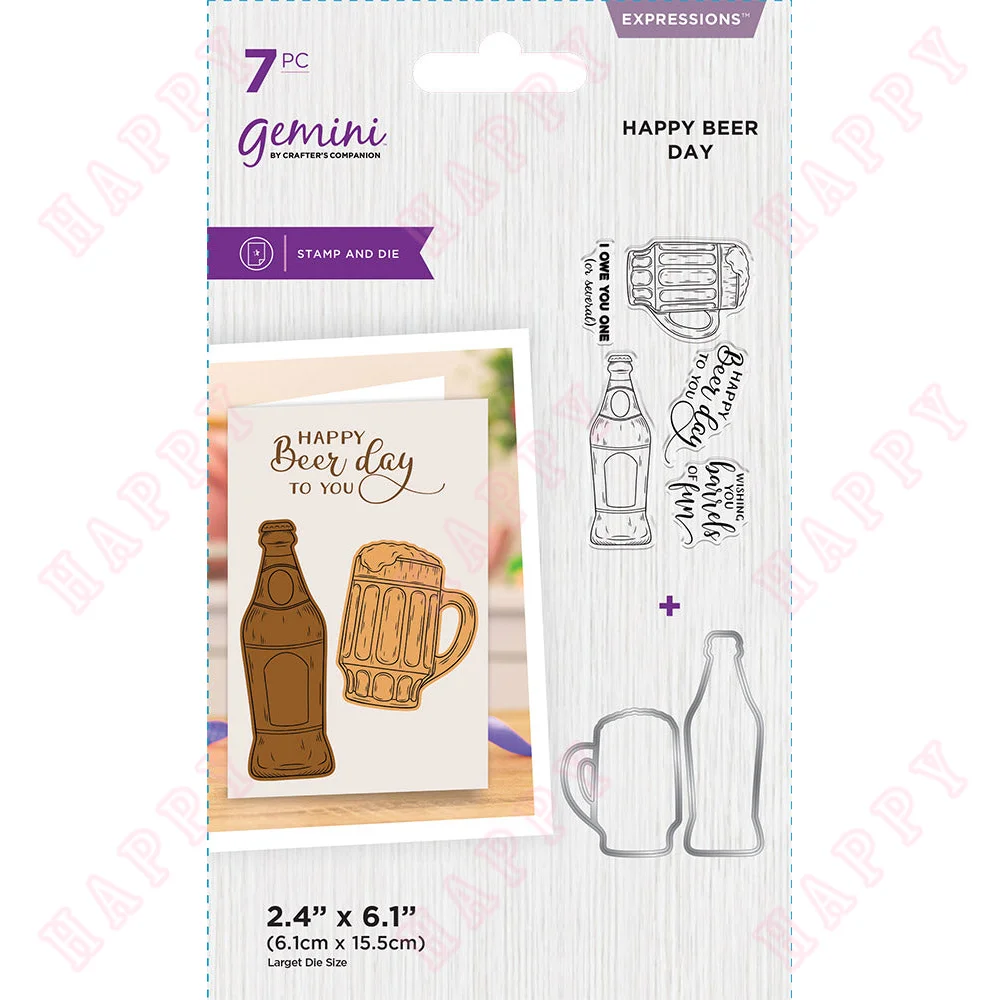 

Happy Beer Day Dies Metal Cutting Dies And Clear Stamps For DIY Scrapbook Stamp Album Craft Paper Card Decoration Party festival