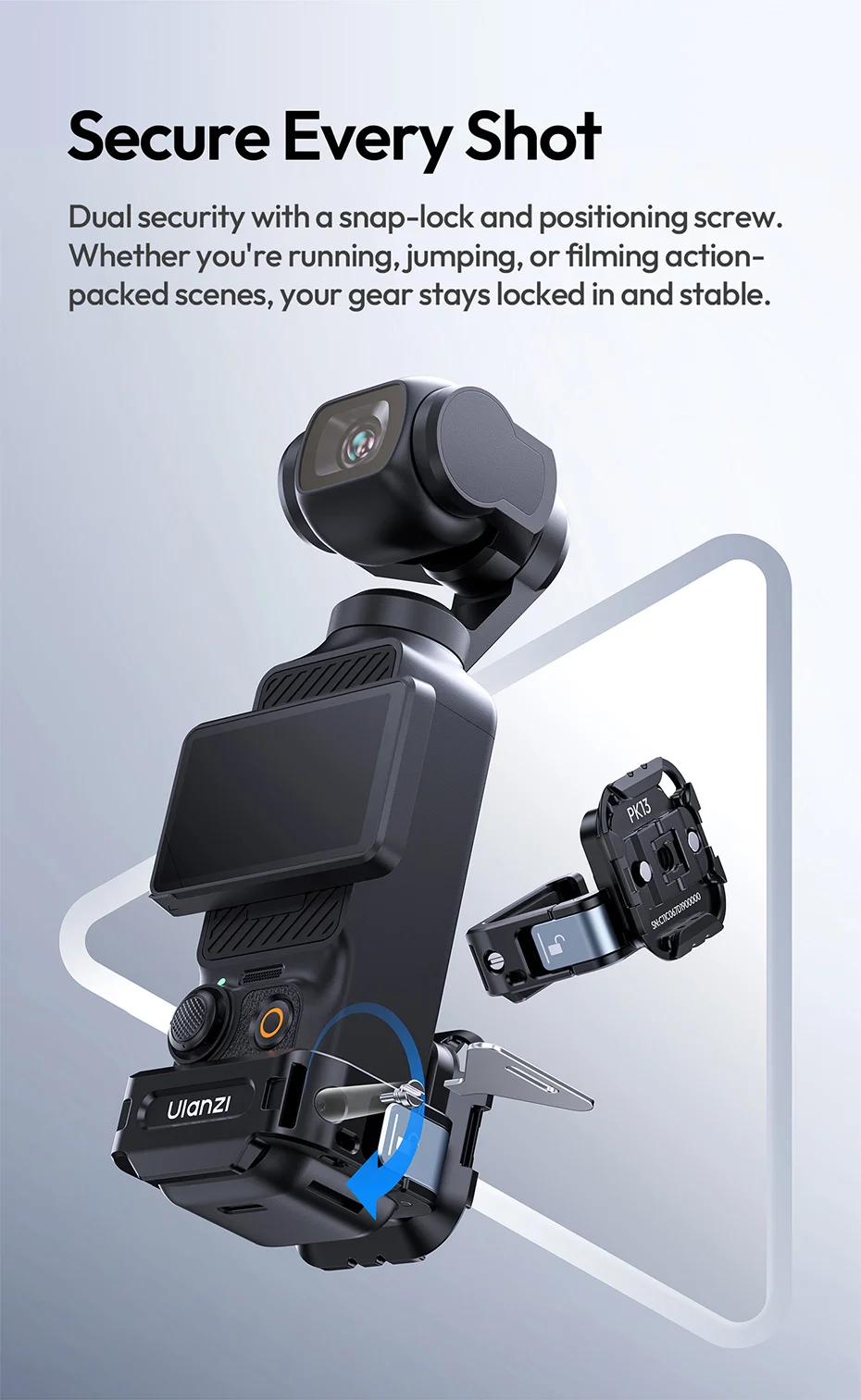 Expansion Adapter for DJI Pocket 3 Metal Adapter for Camera Tripod Backpack Clip