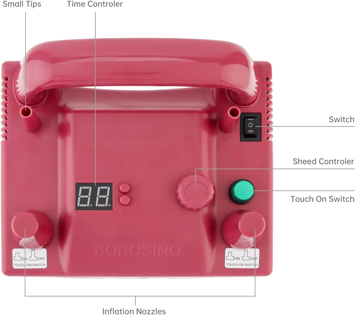 Portable Electric Balloon Blower Pump, Dual Nozzle Balloon Air Inflator, 110V 680W with 2 Inflation Nozzles for Decoration