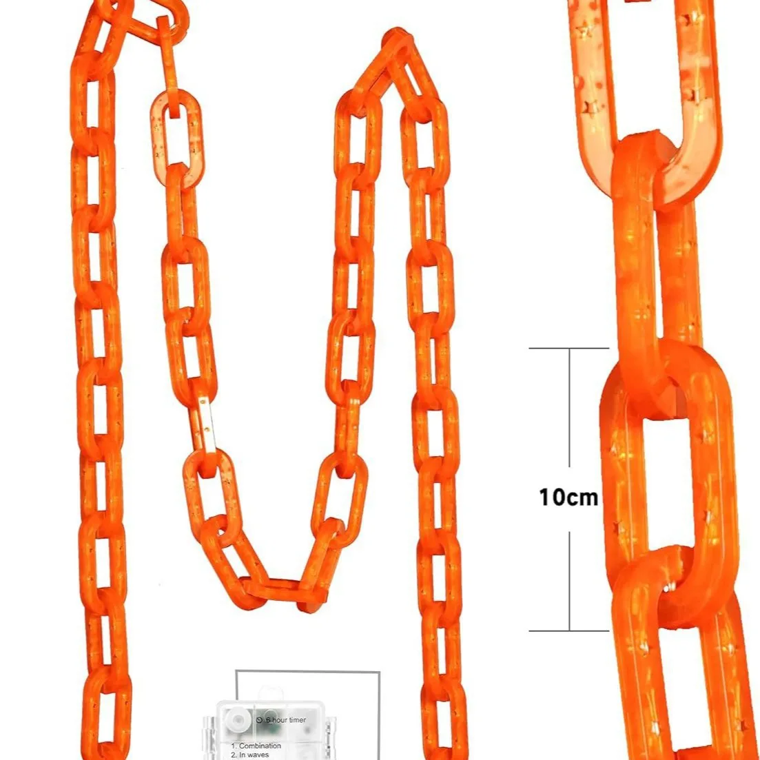 Halloween Plastic Chain Lights 8 Lighting Modes String Lights Skeleton Dog Creepy Costumes Accessories Party Spooky Decorations