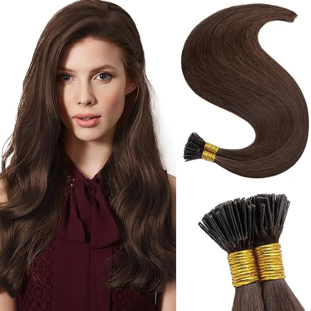 

I Tip Hair Extensions Human Hair Brown I Tip Hair Extensions Color #4 Dark Brown Straight Hair Extensions I Tip Real Human Hair