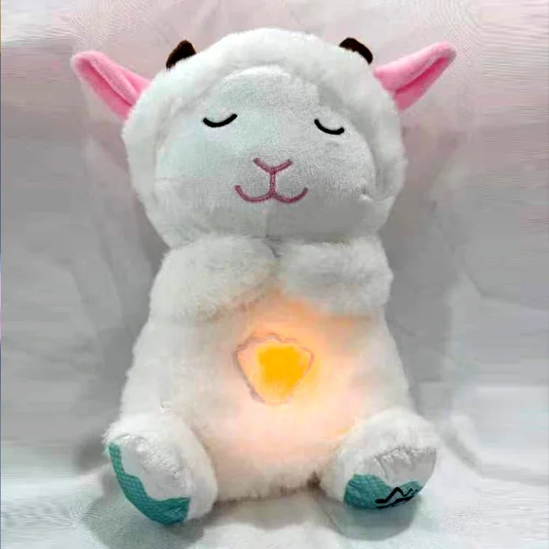 Breathing Bear Baby Soothing Otter Plush Doll Toy Baby Kids Soothing Music Baby Sleeping Companion Sound and Light Doll Toy Gift 5