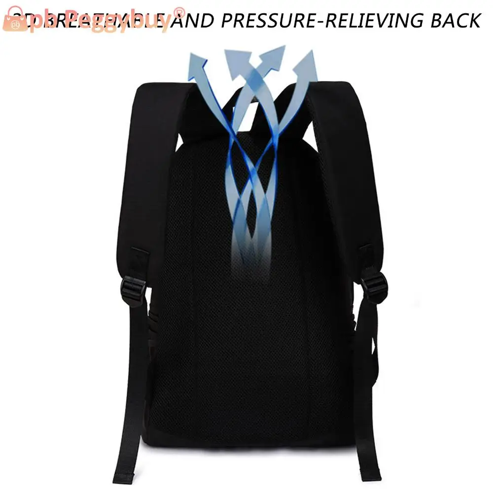 Shark Mouth School Backpack-USB Charging Night Luminous Laptop Rucksack Bag