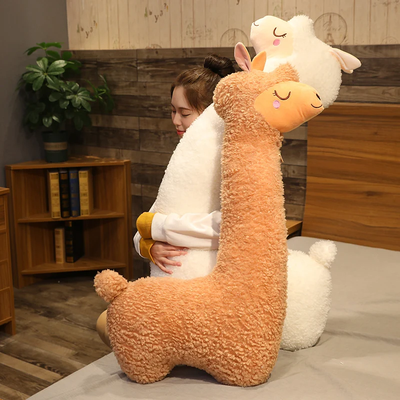 

130cm Lovely Alpaca Plush Toy Japanese Alpaca Soft Stuffed Cute Sheep Llama Animal Dolls Sleep Pillow Home Bed Decor Gift