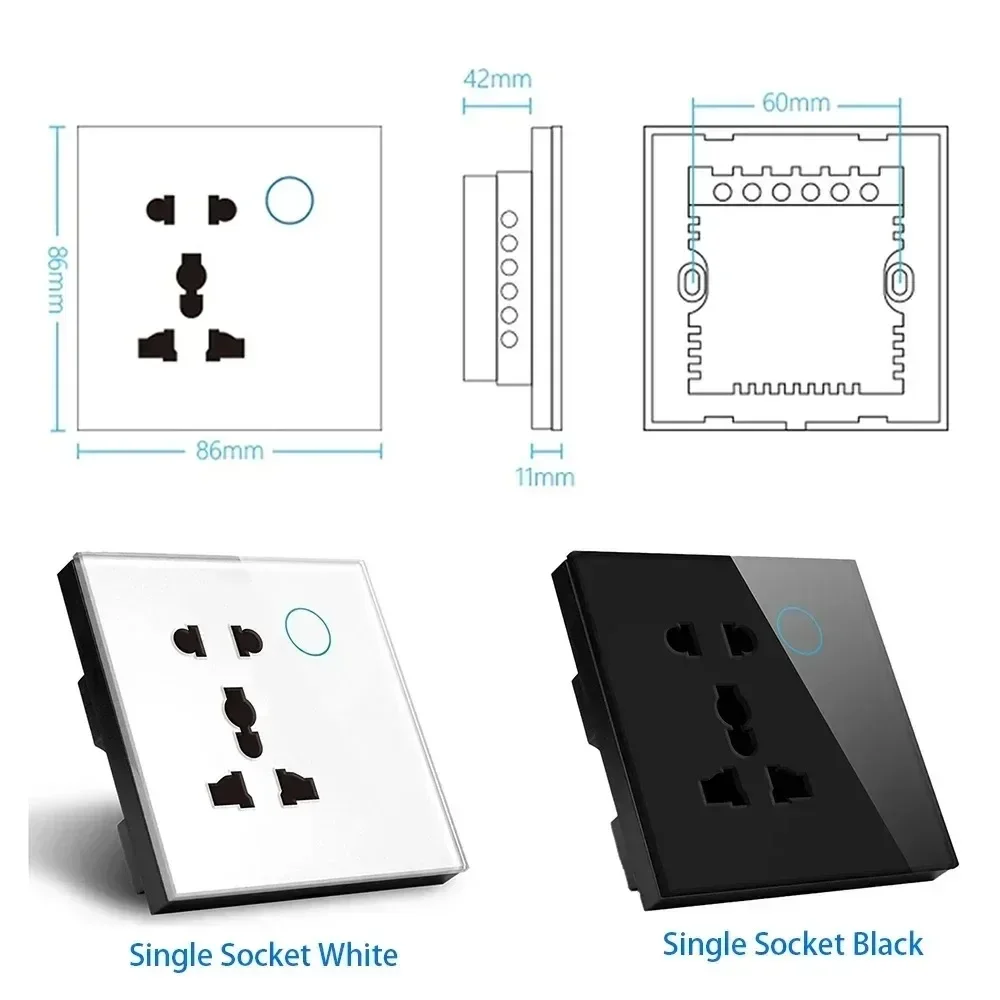 Shawader Tuya Wifi Smart USB Type-C PD 20W مقبس الحائط العالمي قابس كهربائي منفذ مفتاح الطاقة اللاسلكي، Alexa Google Home