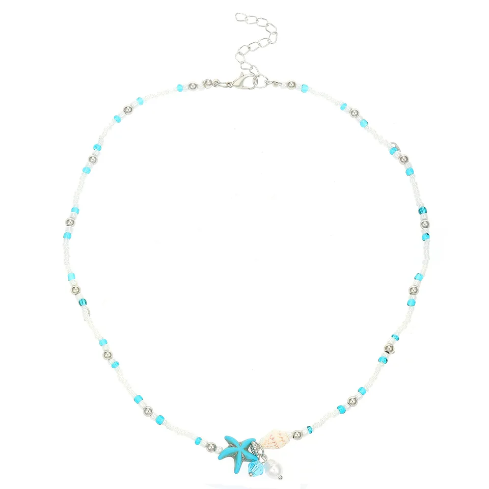 Asphinien Bohemian Shell Choker Necklace - Multicolored Beaded Star Collar For Women - View #9