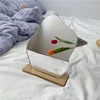 Acrylic Wooden Base Decorative Mirror Irregular Simple INS Style Makeup Mirror Bedroom Countertop Mirror Cosmetic Beauty 4