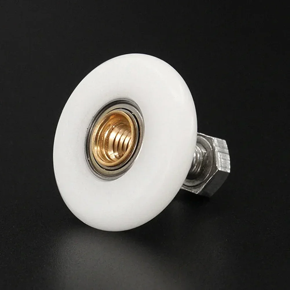 Shower Room Pulleys Set Bathroom Sliding Glass Door Wheels Nylon Copper Roller 20mm 23mm 25mm 27mm 4pcs