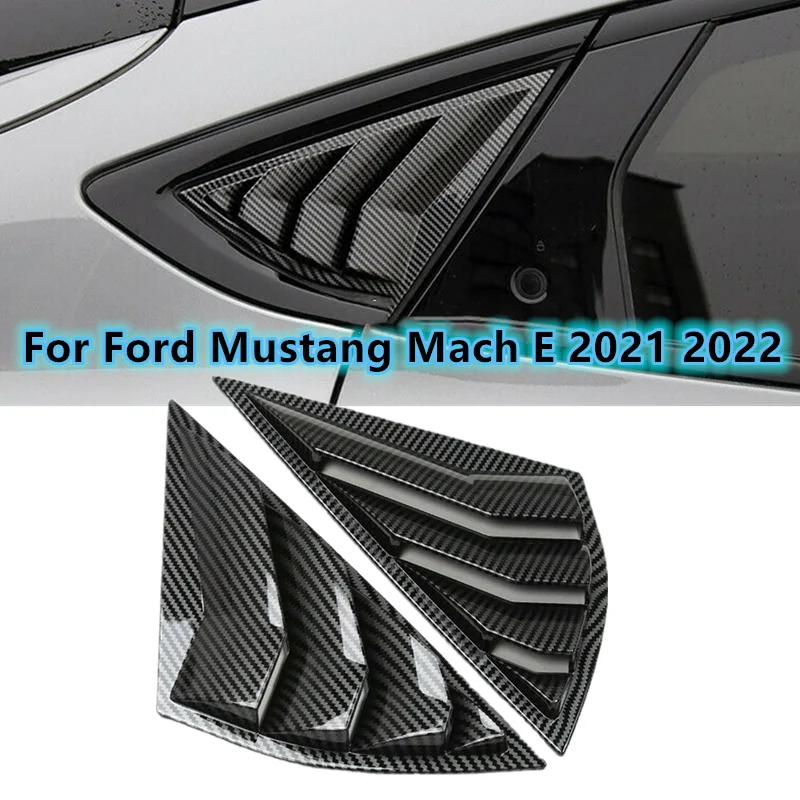 

ABS Carbon Fiber Car Rear Quarter Side Vent Window Scoop Louver Cover Trim for Ford Mustang Mach E 2021 2022