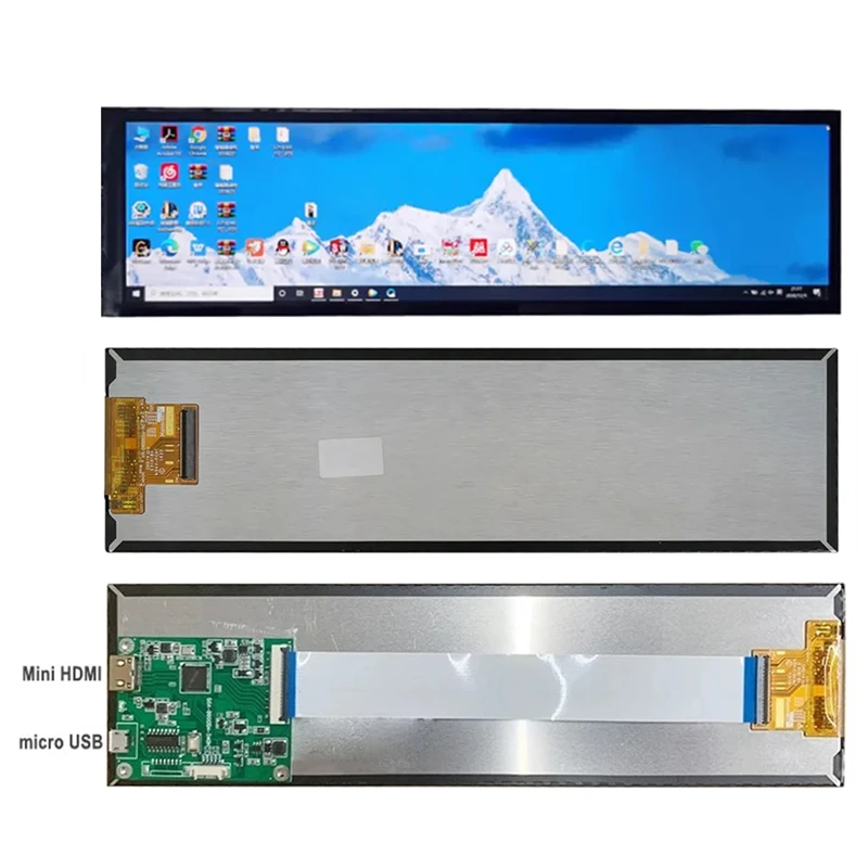 Monitor Portátil Ips Long Strip Barra Esticada Segunda Tela Lcd Usb Sub Display Aida64 Cpu Gpu Hdmi Mipi Widescreen 88