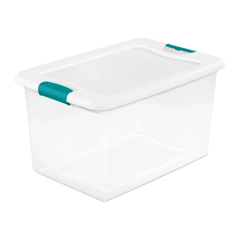 

64 Qt. Latching Box Plastic, White, Set of 6