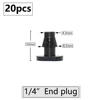 20pcs 3mm 4mm Garden Hose Barb Connector Drip Irrigation 1/4'' & 1/8'' Tube Hose Fitting Tees Cross Eng Plug Barb Accessories 6