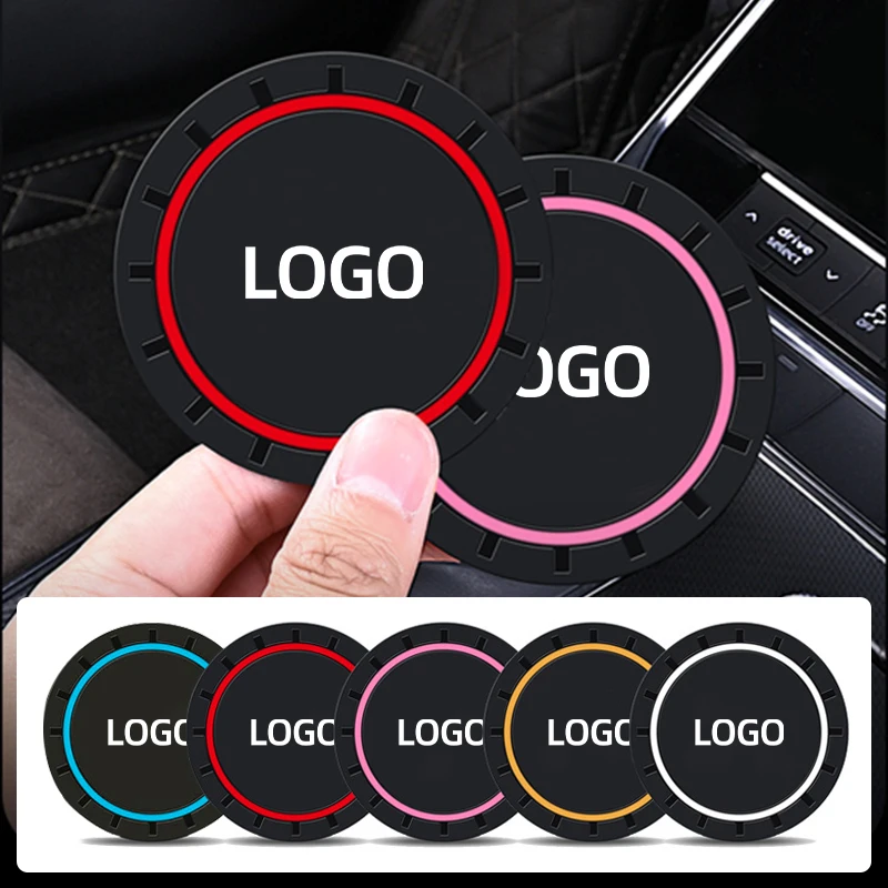 2PCS Car Coasters Water Cup Slots Non-Slip Mat Waterproof Cup Pad For Seat Cupra FR Leon Ibiza Ateca Formentor E-Racer Alhambra