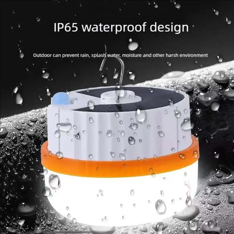 Solar Charging Lamp Camping Portable Lamp Camping Light Emergency Lighting Glowing LEDUSB Charging Interface Three-Color