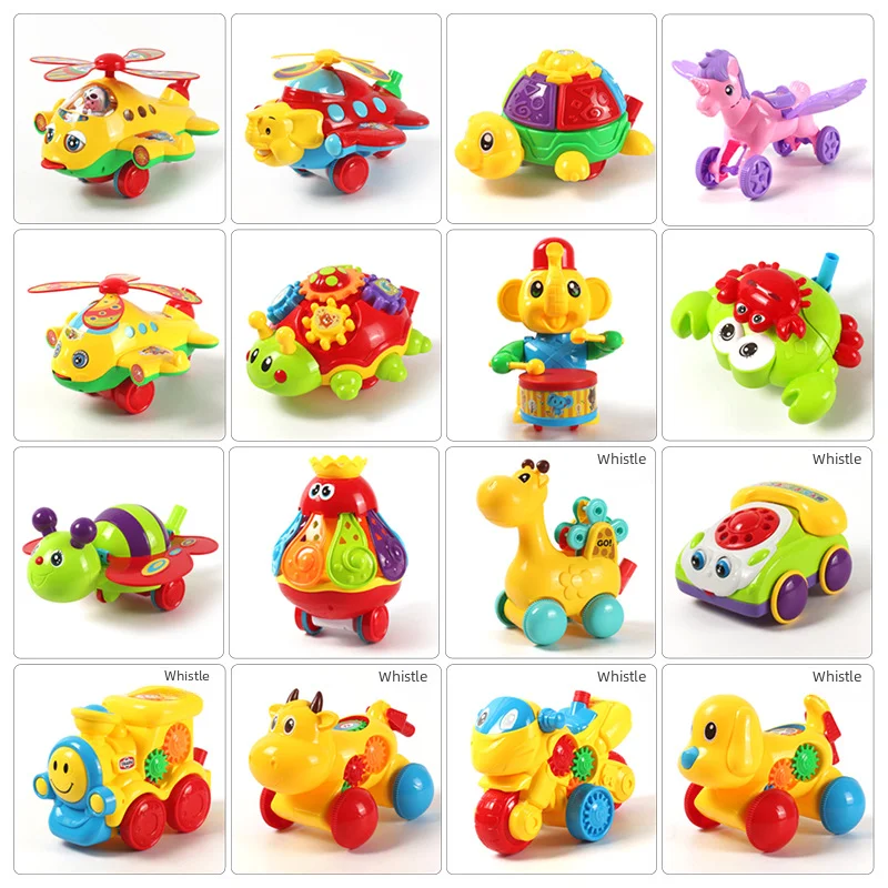 Large Cartoon Airplane Dog Stall Toy Step Car Hand Push Animal Toy Emotional Visual Intelligence Development Crawling Walking baby step car