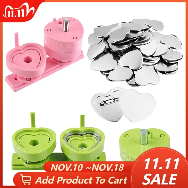 Badge Maker Molds Heart Shape 57mm Badge Pin Button Maker Die Mold Button Making Badge Punch Press Machine Mould DIY Maker Dies Molds