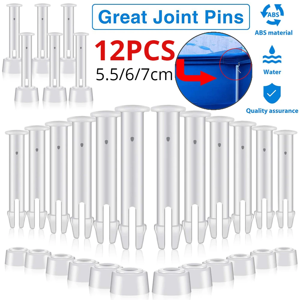 5.5/6/7cm Plastic Pool Joint Pins with Rubber Seal 12PCS For Intex Round Metal Frame Swimming Pool Replacement Parts