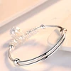 The Elegant Sterling Silver Bell Ball Adjustable Bangle Bracelet 5