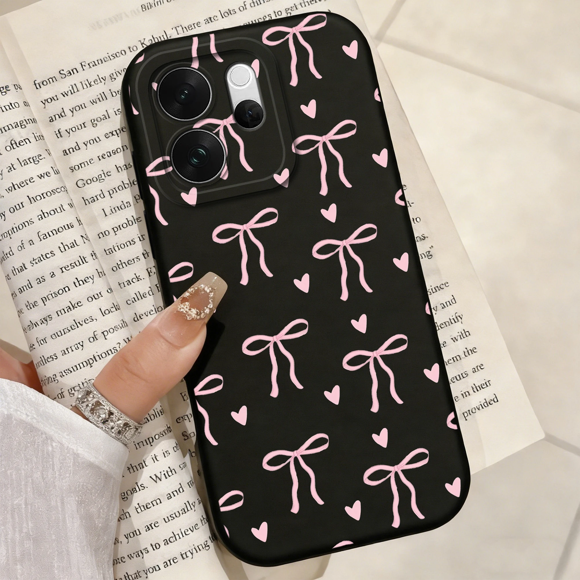 Colorful Heart Lens Protection Anti-Drop Liquid Silicone Phone Case