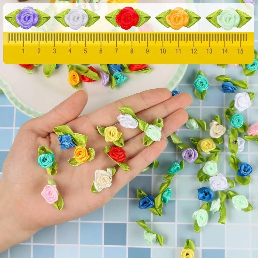 100/200Pcs 인공 장미 꽃 머리 발렌타인 데이 꽃다발 사진 소품  신부 선물 파티 어머니의 날 머리핀 장식
