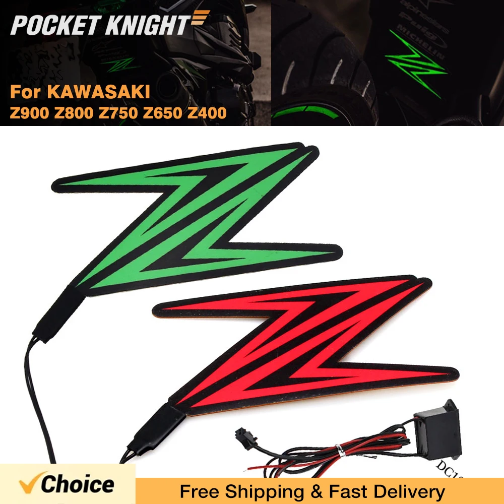 Motorcycle LED Light Sticker Signal Lamp For Kawasaki Z1000 Z900 Z800 Z750 Z650 Z400 Z300 Z250 Helmet Decoration Lamp Flashing motorcycle led lights motorcycle accessories