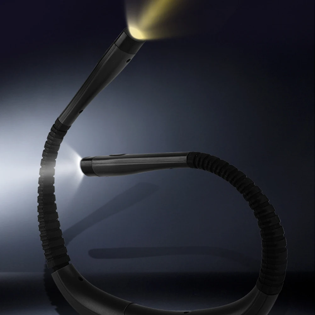 Neck Reading Light Novelty Flexible Handsfree Book Light Portable USB Rechargeable