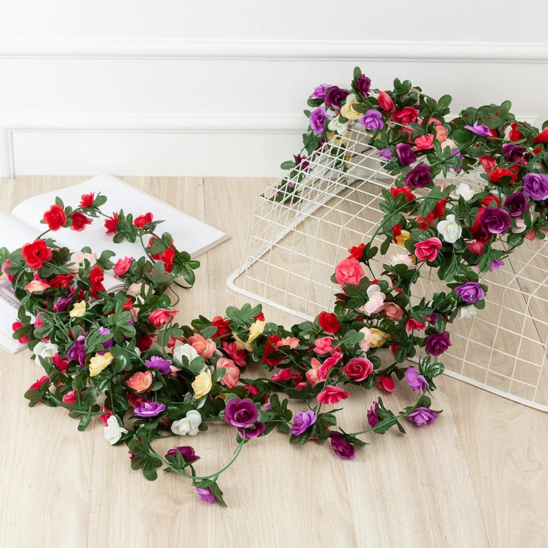 2 Guirlandes Fleurs Cerisier Artificielles 2,3 Mètres - 18 Fleurs Roses Rouges Chacune - Décoration Intérieur/extérieur Pour Mariage, Fête Ou Maison