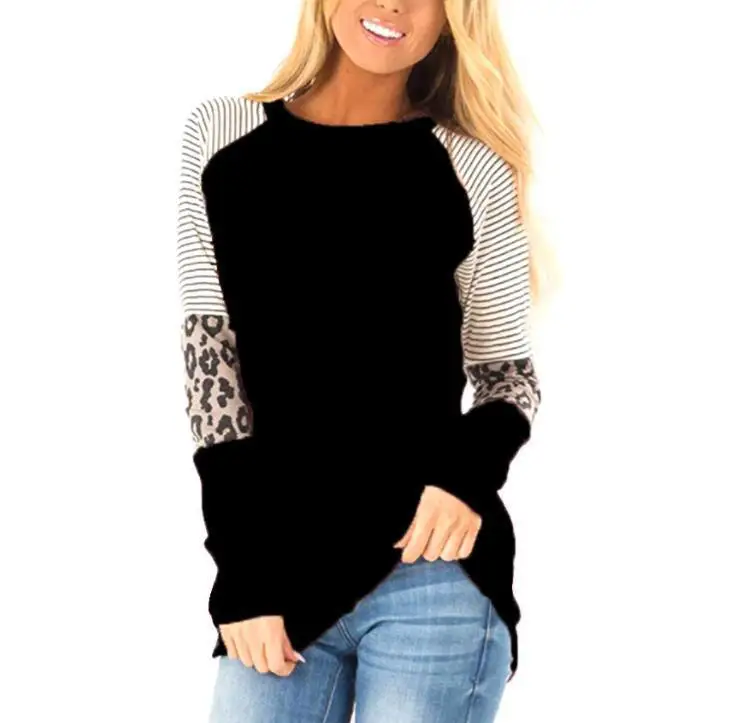 T-shirt for Women Fall and Winter Fashion New Broken Flowers Printed Shirt V-neck Long-sleeved Blouse