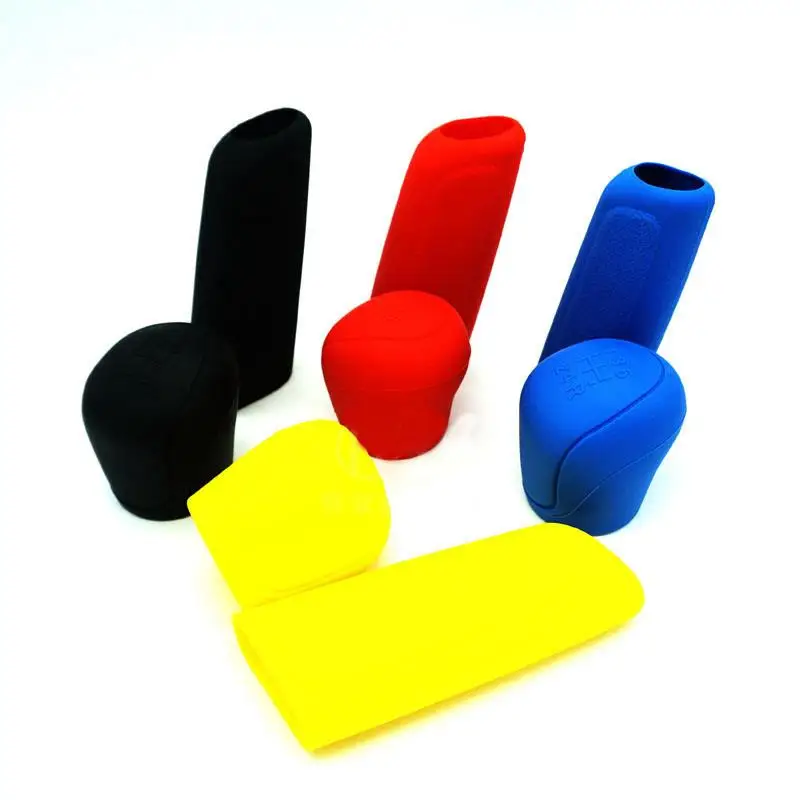 Hand Brake Cover Gear Head Cover 2Pcs Universal Manual Gear Shift Collars Car Silicone Gear Head Shift Knob Cover Handbrake Grip Car Hand Brake Covers Case