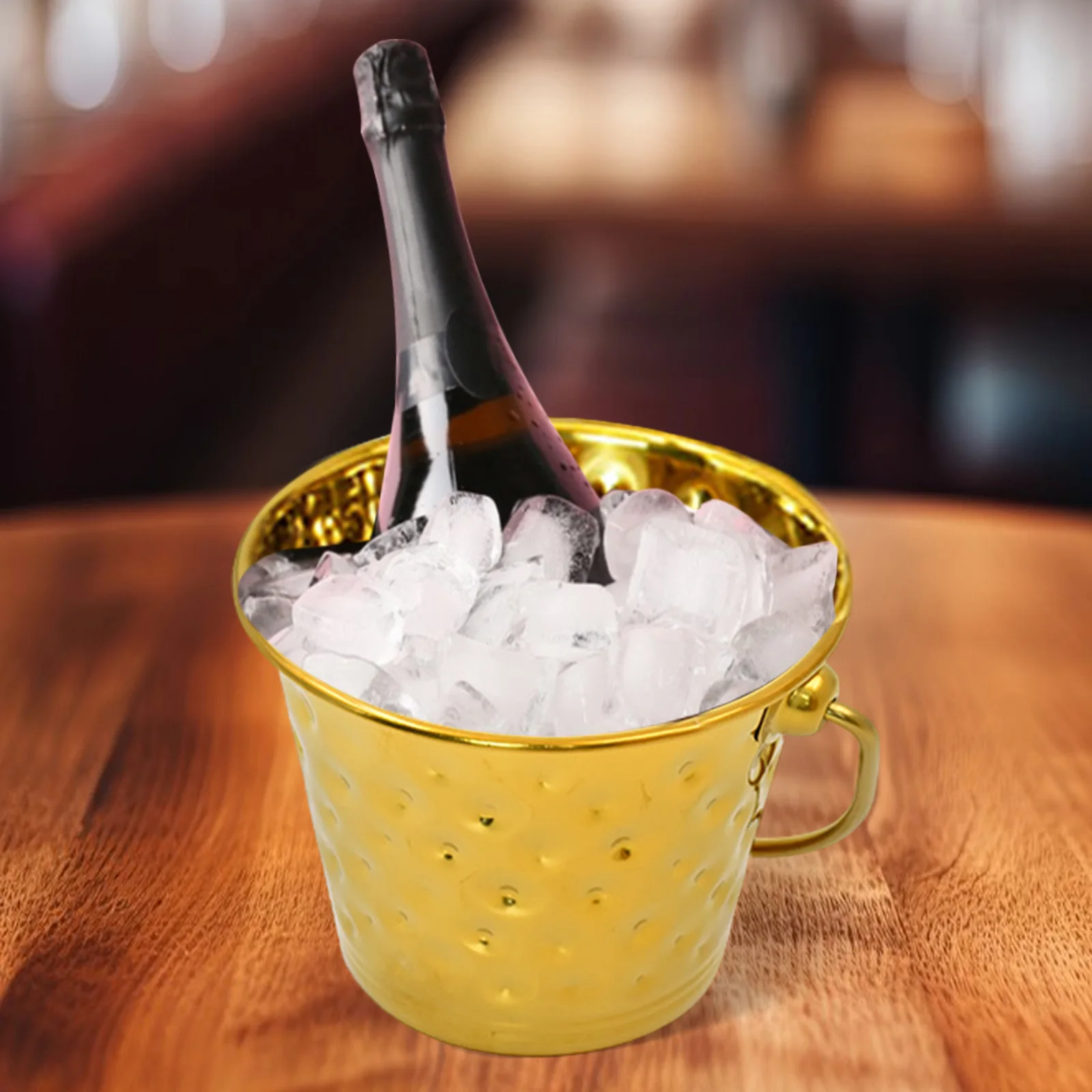 Ice Bucket with Handles Drink Chiller Wine Beverage Bucket for Picnic Party Hotel Bar Drinks Cooling Decorative Champagne
