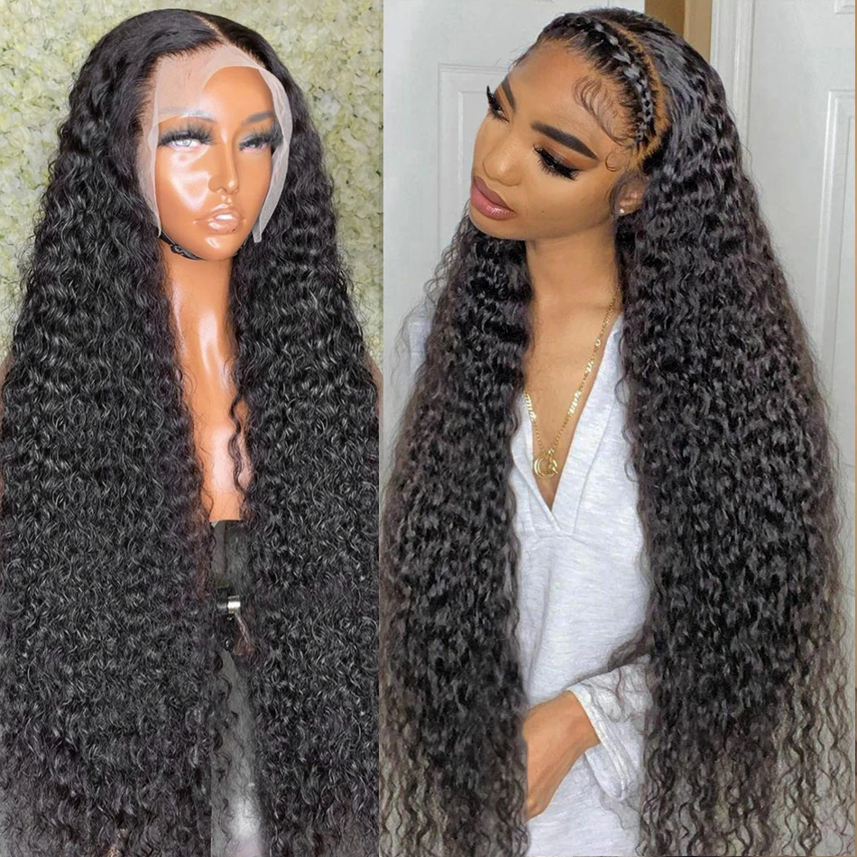 30 Inch 13x6 Transparent Front Wig Curly Deep Wave Lace ...