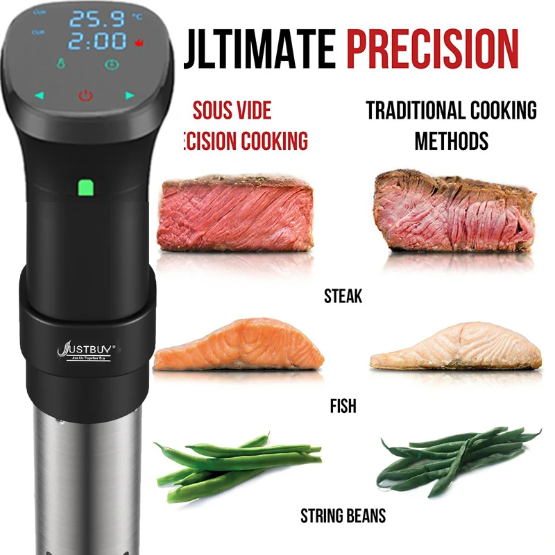 EU/US Plug Stainless Steel IPX7 Waterproof LCD Touch Sous Vide Cooking  Immersion Circulator Slow Cooker Machine 5