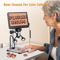RIEVBCAU Digital Microscope 1200x Magnification HD USB Professional Electron Microscopios For Repairing With 10 LED Light 2