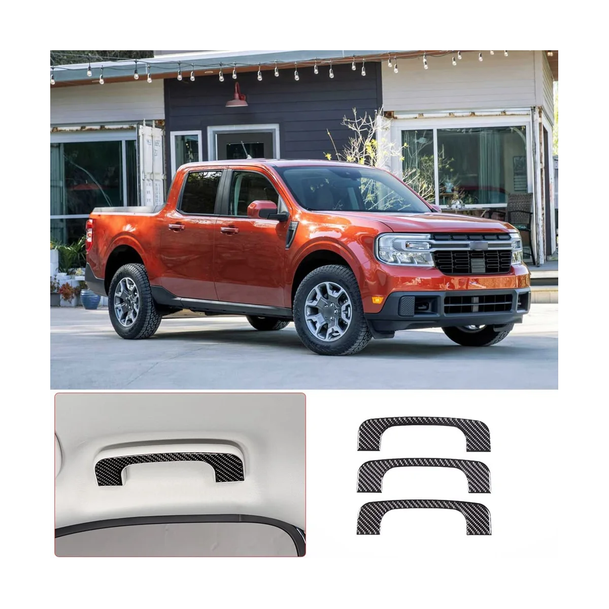 

Наклейки на крышу автомобиля, Обложка ручки, отделка, наклейки для Ford Maverick 2022 2023, аксессуары, мягкое углеродное волокно