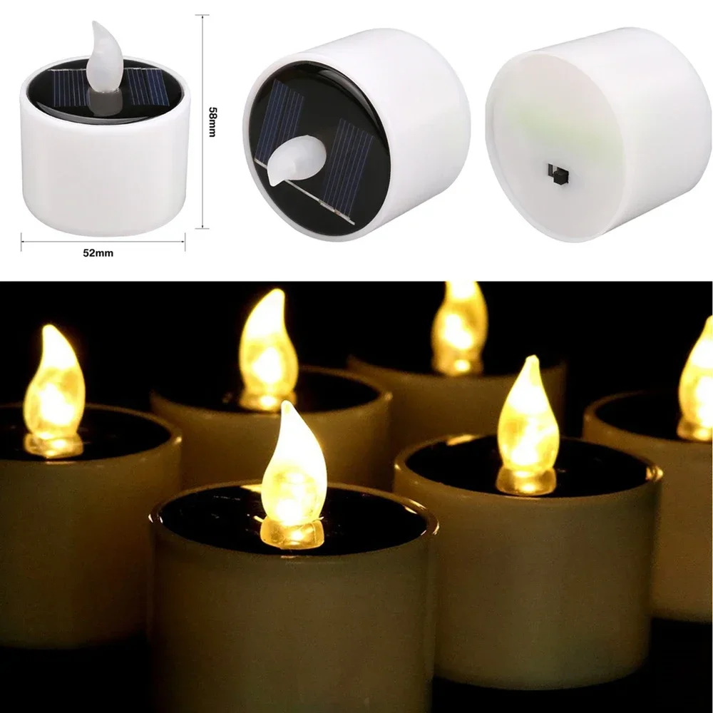 Flameless Solar Powered Tea Light Candles 6Pcs