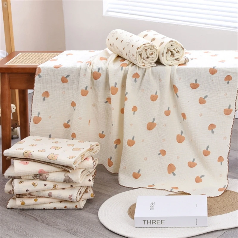 

Muslin Swaddle Baby Blankets Newborn Cotton Bedding Cover Travel Blanket Breathable Infant Receiving Blanket Newborn Shower Gift