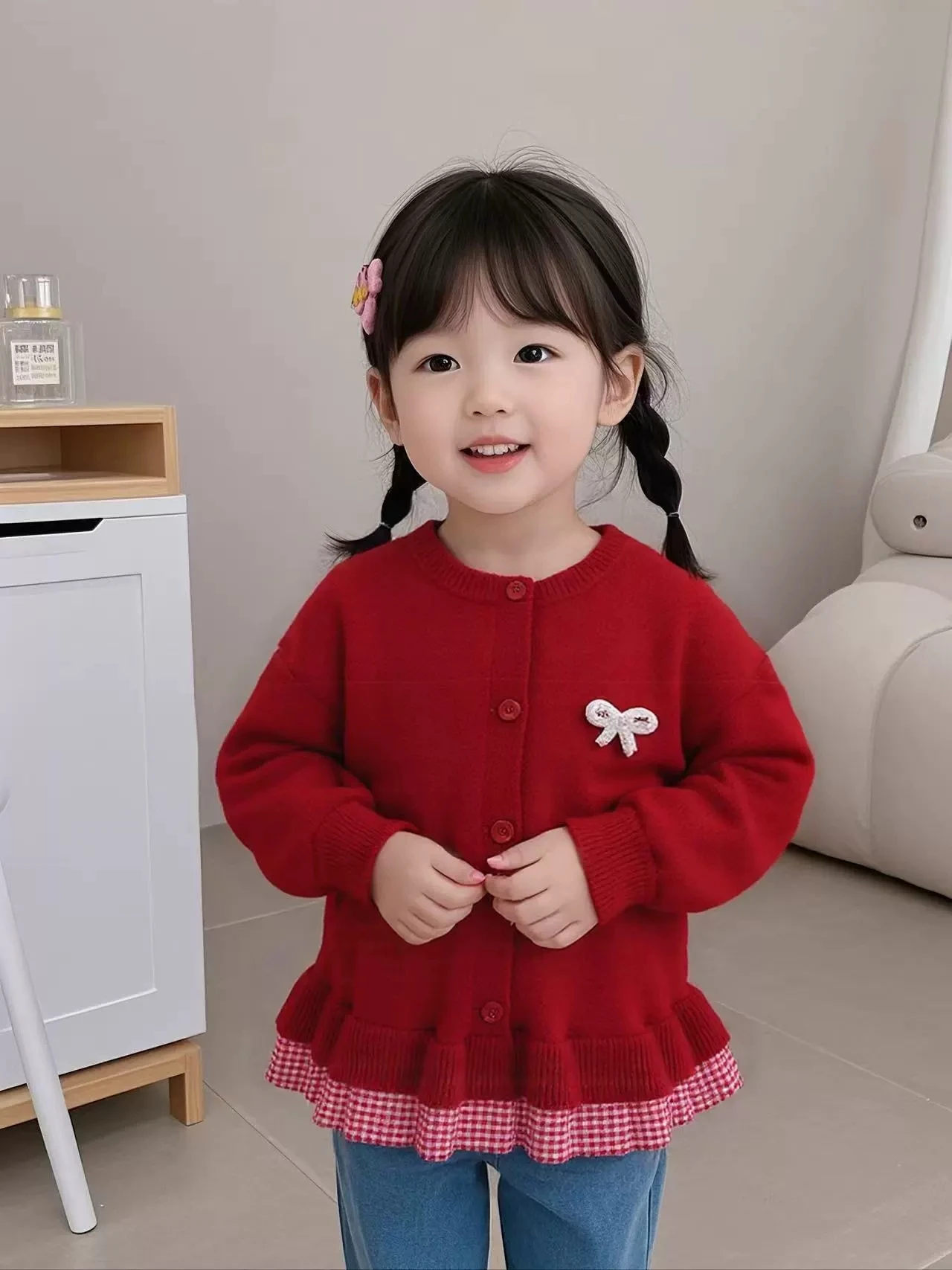 여아 스웨터 가을 2026 신상 아동 패션 니트 가디건 여아 베이비 가을 코트 스타일리쉬하고 다용도