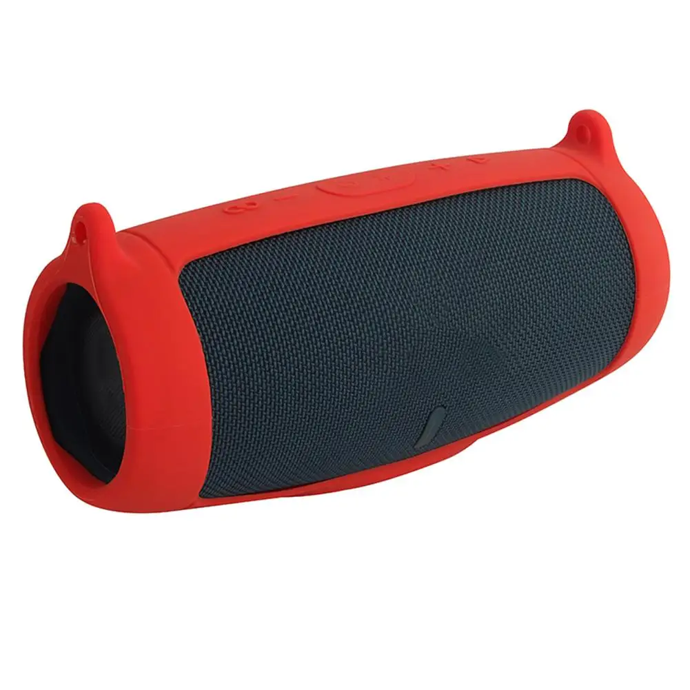 Silicone Speaker Case Cover for Charge 5 Bluetooth-compatible Speaker Travel With Shoulder Strap and Carabiner