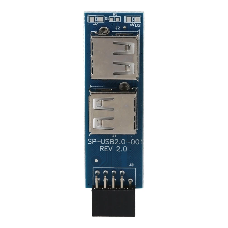 

Внутренняя материнская плата ПК USB 2.0 Тип A Женский адаптер-переходник с 9 контактов на 2 порта